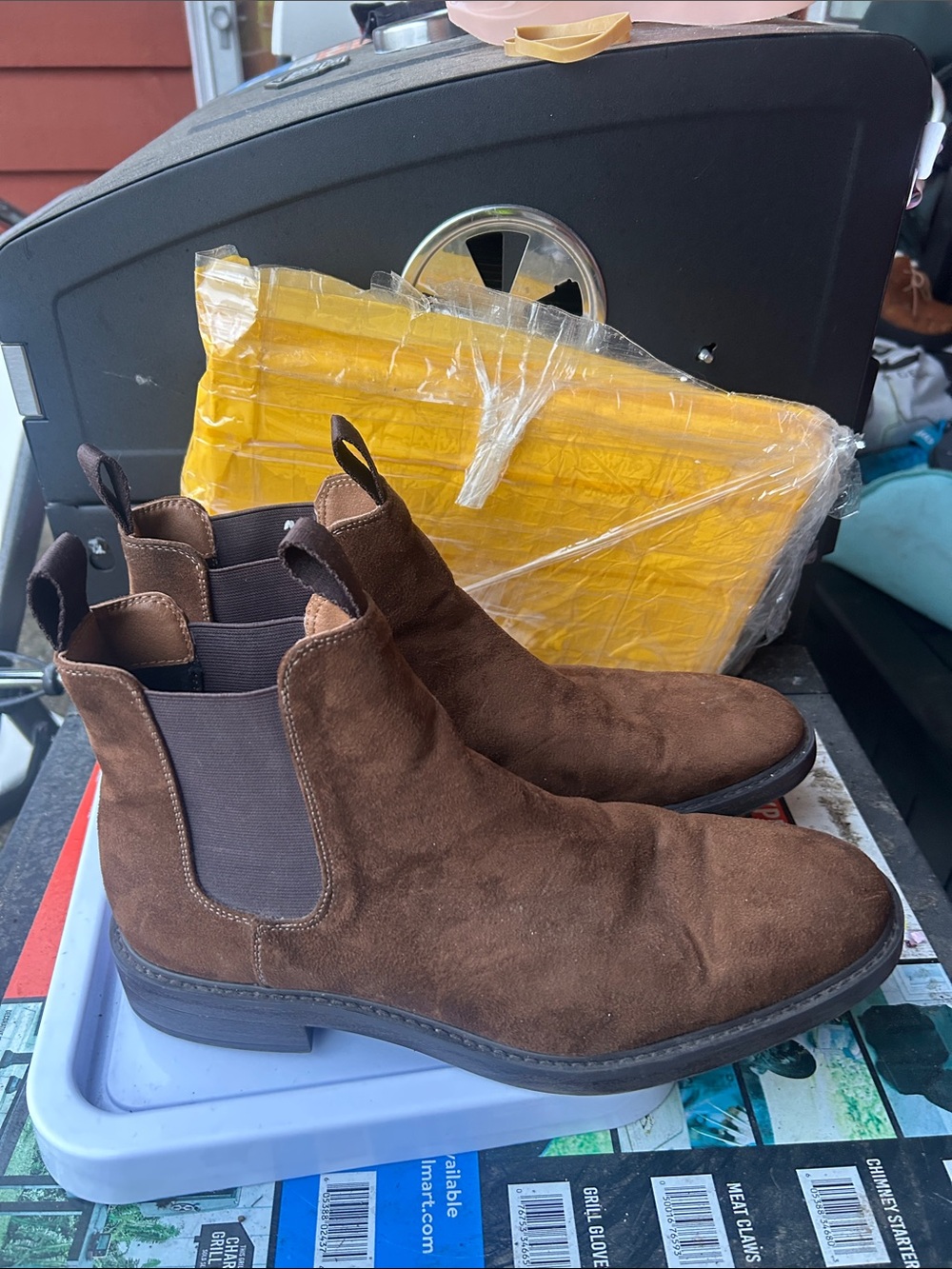 H & M Men’s Brown Suede Chelsea Slip On Boots Boots Size 43/10US - Picture 10 of 16